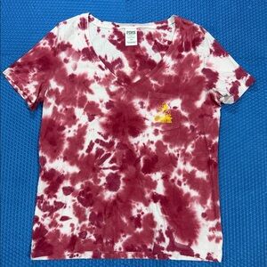 VS PINK ARIZONA STATE TIE DYE POCKET V NECK
